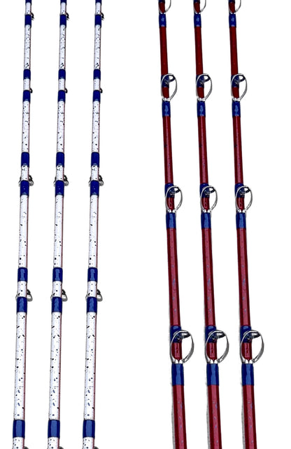 Lightly Used Red, White, and Blue Mahi Pattern Custom Rods