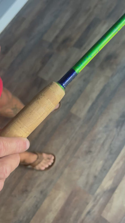 Custom-painted 7’6” saltwater fishing rod - vibrant Mahi pattern